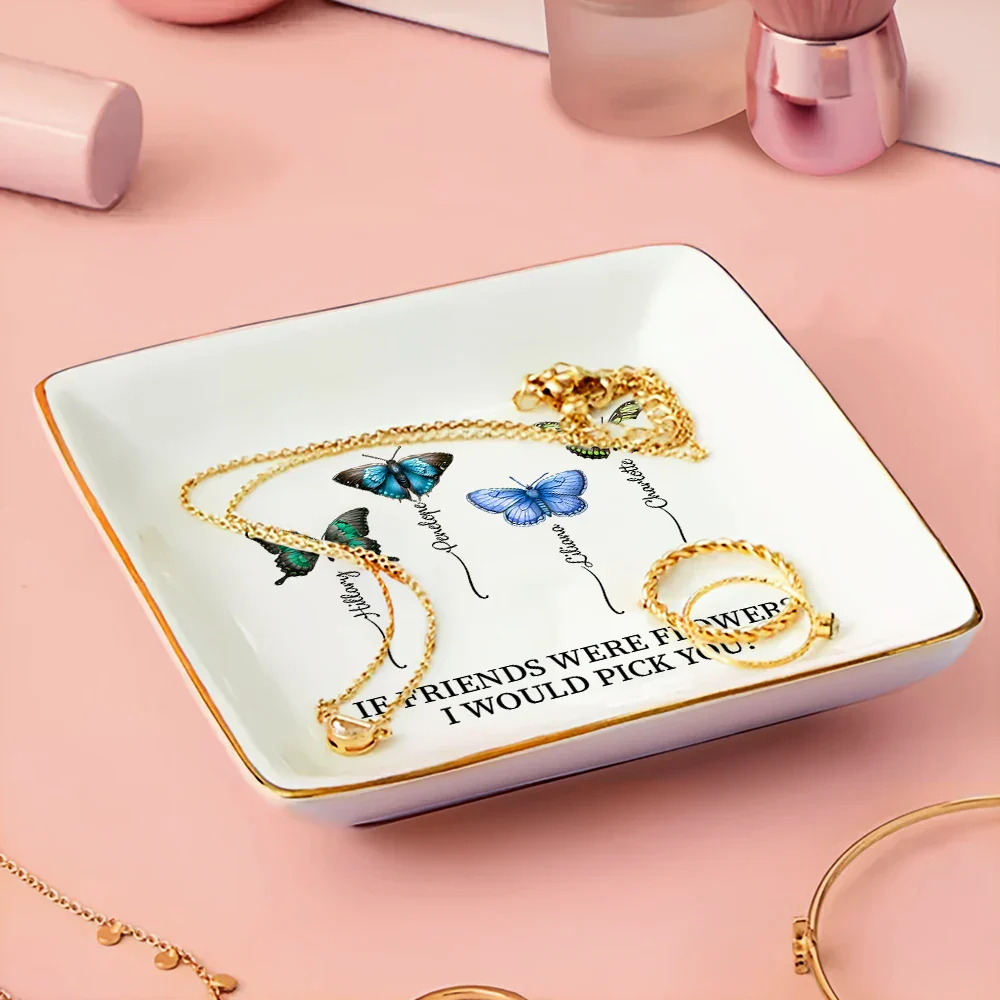 It Takes A Long Time To Grow An Old Friend Butterflies - Personalized Ring Dish - Image 3