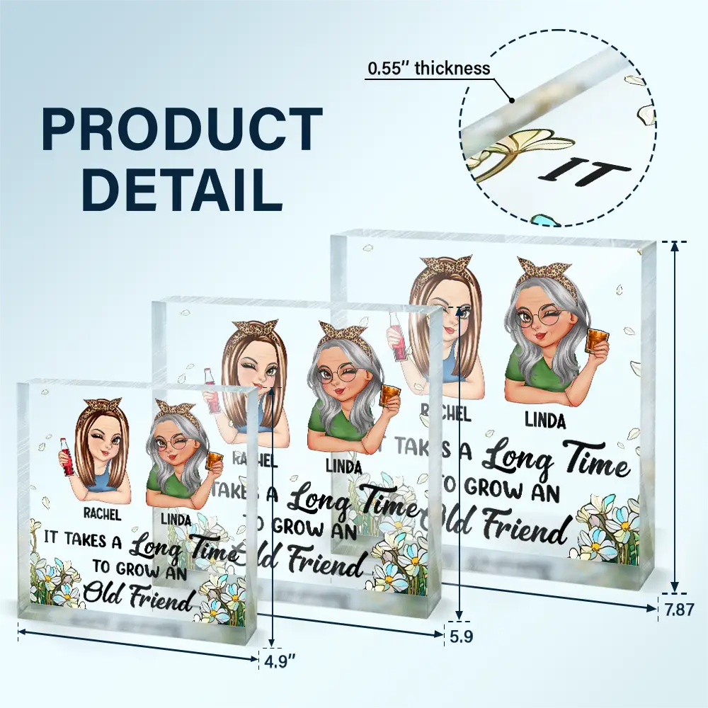 It Takes A Long Time To Grow An Old Friend Christmas - Personalized Square Shaped Acrylic Plaque - Image 5