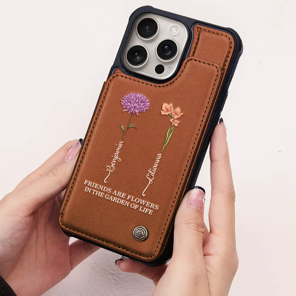 It Takes A Long Time To Grow An Old Friend - Personalized Leather Flip Wallet Phone Case - Image 2
