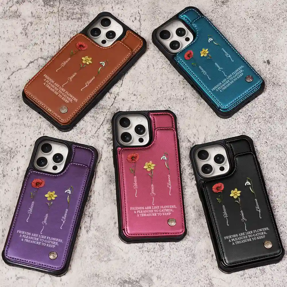 It Takes A Long Time To Grow An Old Friend - Personalized Leather Flip Wallet Phone Case - Image 3