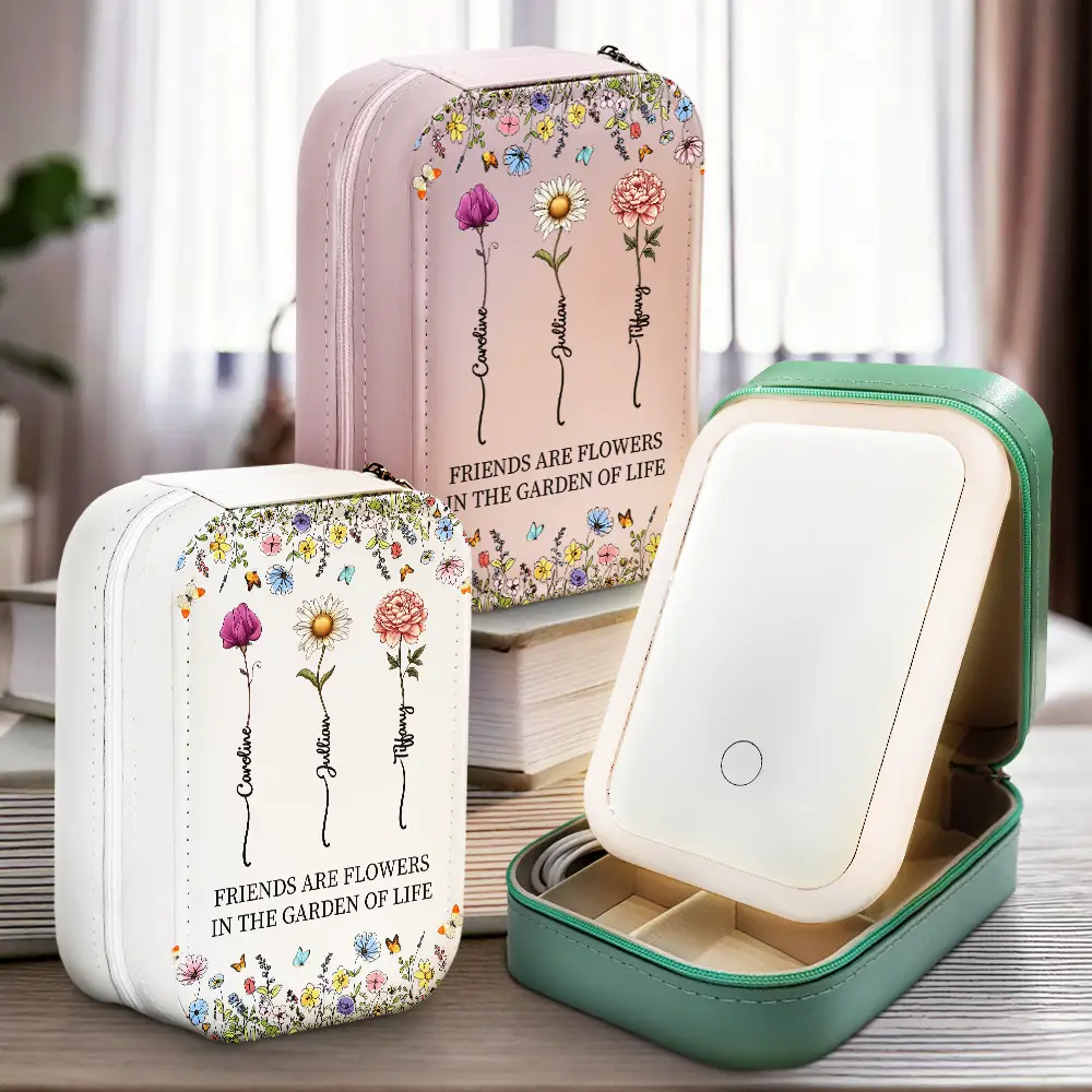 It Takes A Long Time To Grow An Old Friend - Personalized Makeup Box With LED Mirror - Image 2