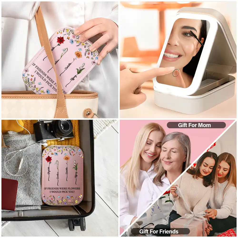 It Takes A Long Time To Grow An Old Friend - Personalized Makeup Box With LED Mirror - Image 5