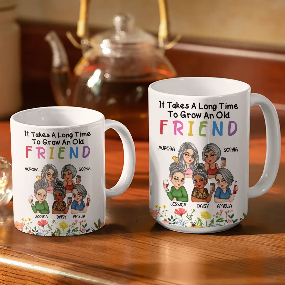 It Takes A Long Time To Grow An Old Friend - Personalized White Edge-to-Edge Mug - Image 3