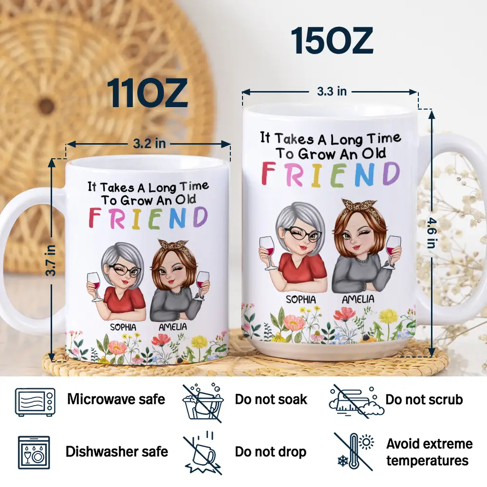 It Takes A Long Time To Grow An Old Friend - Personalized White Edge-to-Edge Mug - Image 5
