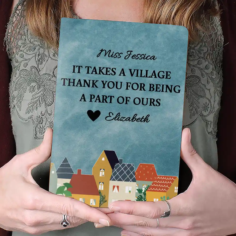 It Takes A Village Thanks You For Being A Part Of Us - Personalized Leather Journal - Image 4