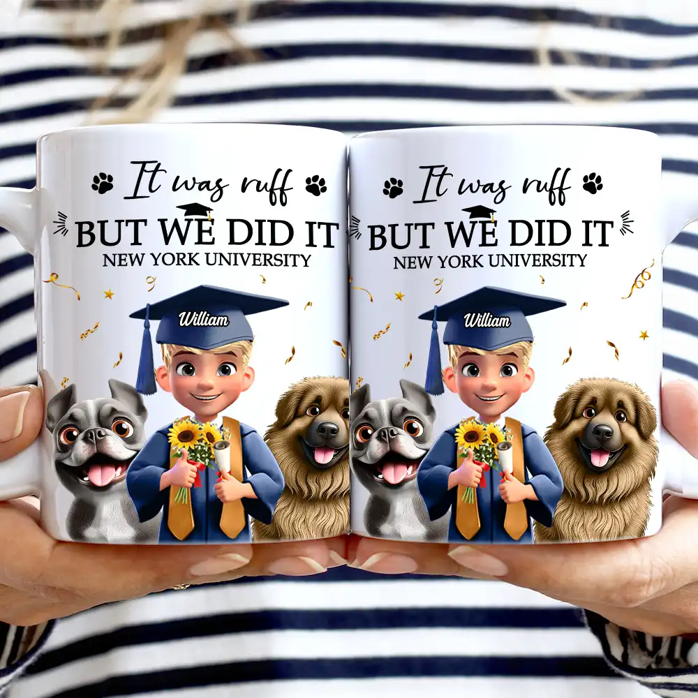 It Was Ruff But We Did It - Personalized White Edge-to-Edge Mug - Image 2
