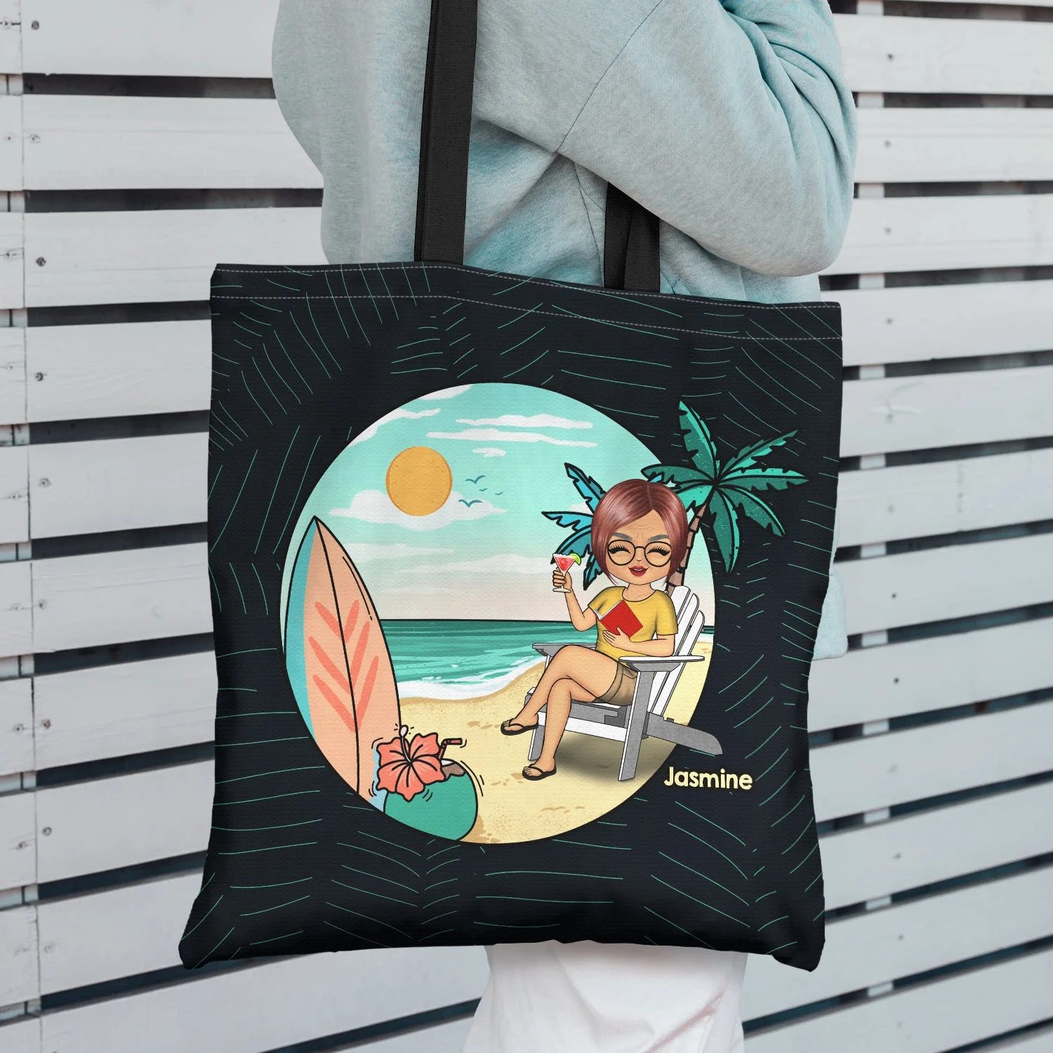 It's Always Summer Vacation Retired - Personalized Custom Zippered Canvas Bag - Image 2