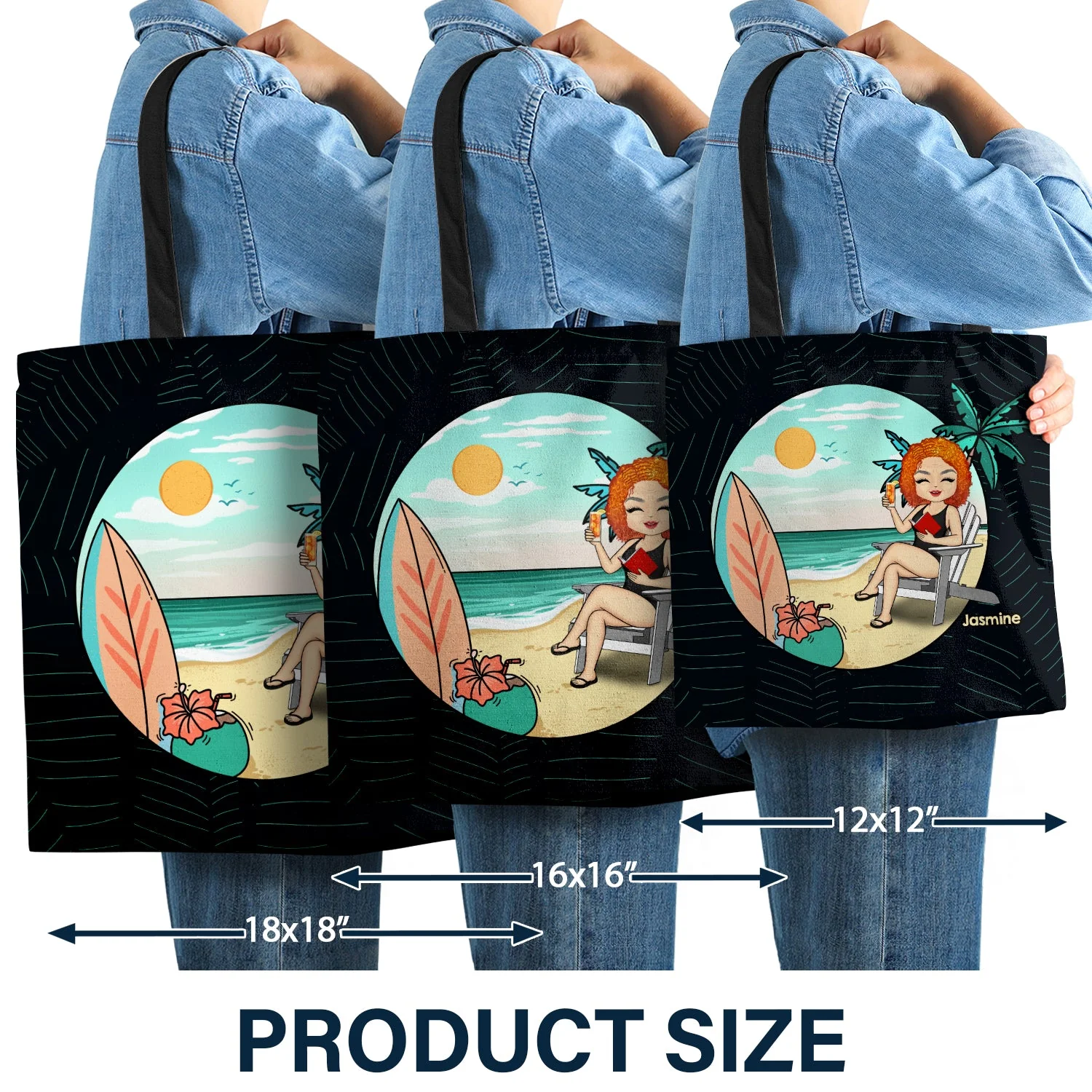 It's Always Summer Vacation Retired - Personalized Custom Zippered Canvas Bag - Image 3