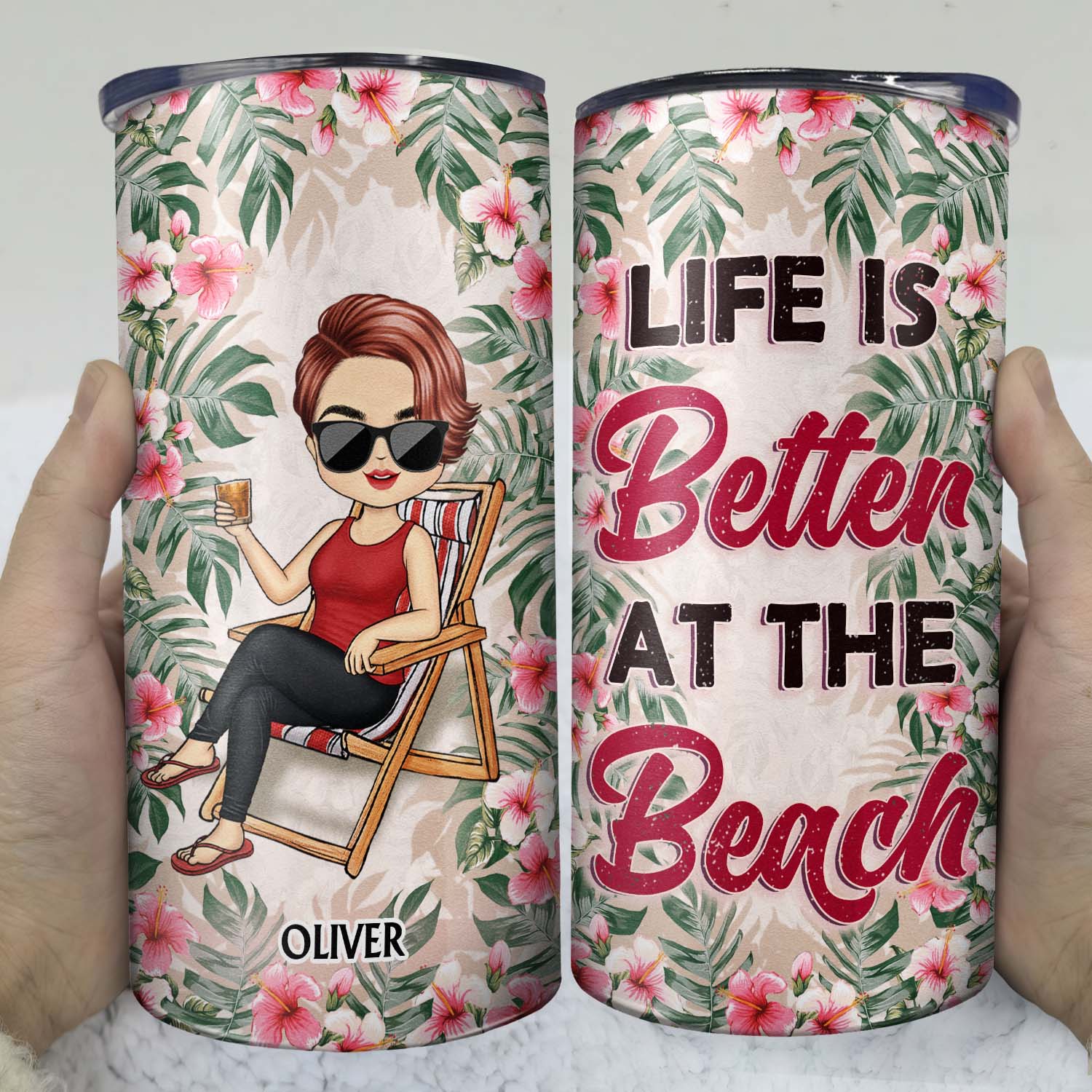 It's Called Summer Water - Birthday, Funny Gift For Her, Besties, Family - Personalized Custom 4 In 1 Can Cooler Tumbler - Image 3