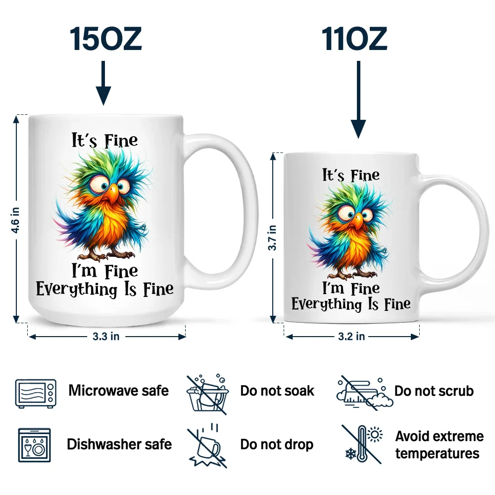 It's Fine I'm Fine Everything Is Fine - Personalized Mug - Image 4