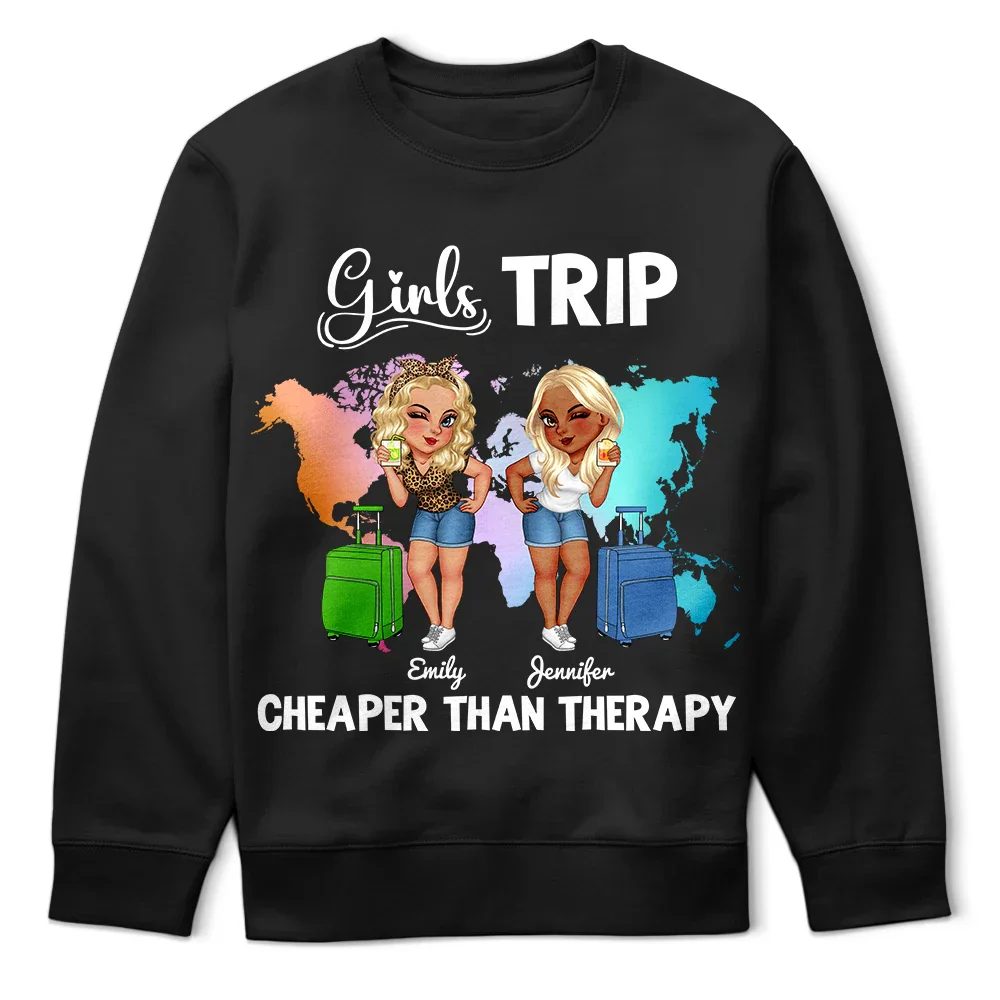 It's Girls Trip World Map - Personalized T Shirt - Image 5