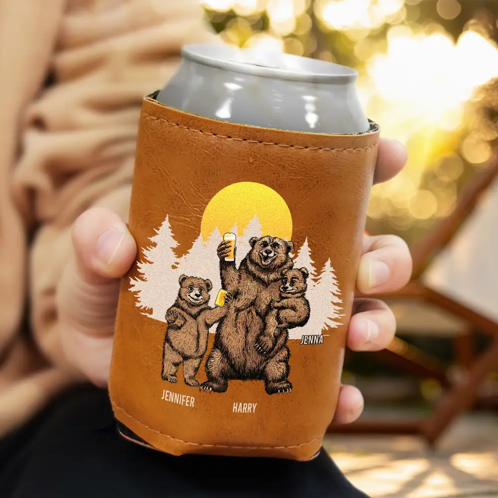 It's Not A Dad Bod - Personalized Leather Can Cooler - Image 3