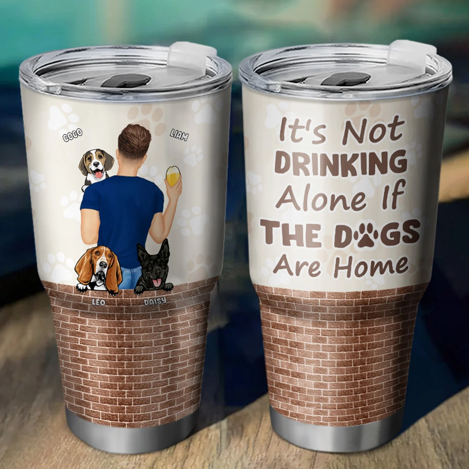It's Not Drinking Alone - Gift For Dog Mom, Dog Dad - Personalized Custom 30 Oz Tumbler - Image 2