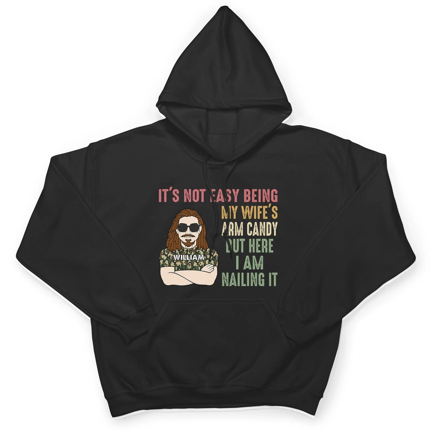 It's Not Easy Being My Wife's Arm Candy - Funny Gift For Dad, Father, Husband - Personalized T Shirt - Image 4