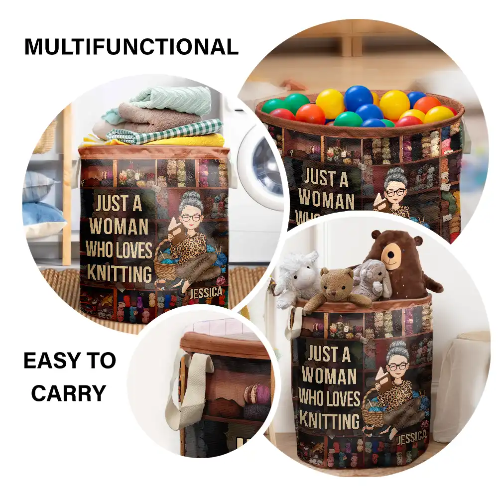 It's Not Hoarding If It's Yarn Knitting Crocheting - Personalized Laundry Basket, Storage Basket - Image 4
