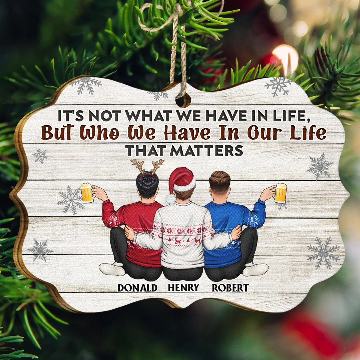 It's Not What We Have - Christmas Gifts For Besties, Best Friends - Personalized Medallion Wooden Ornament - Image 3