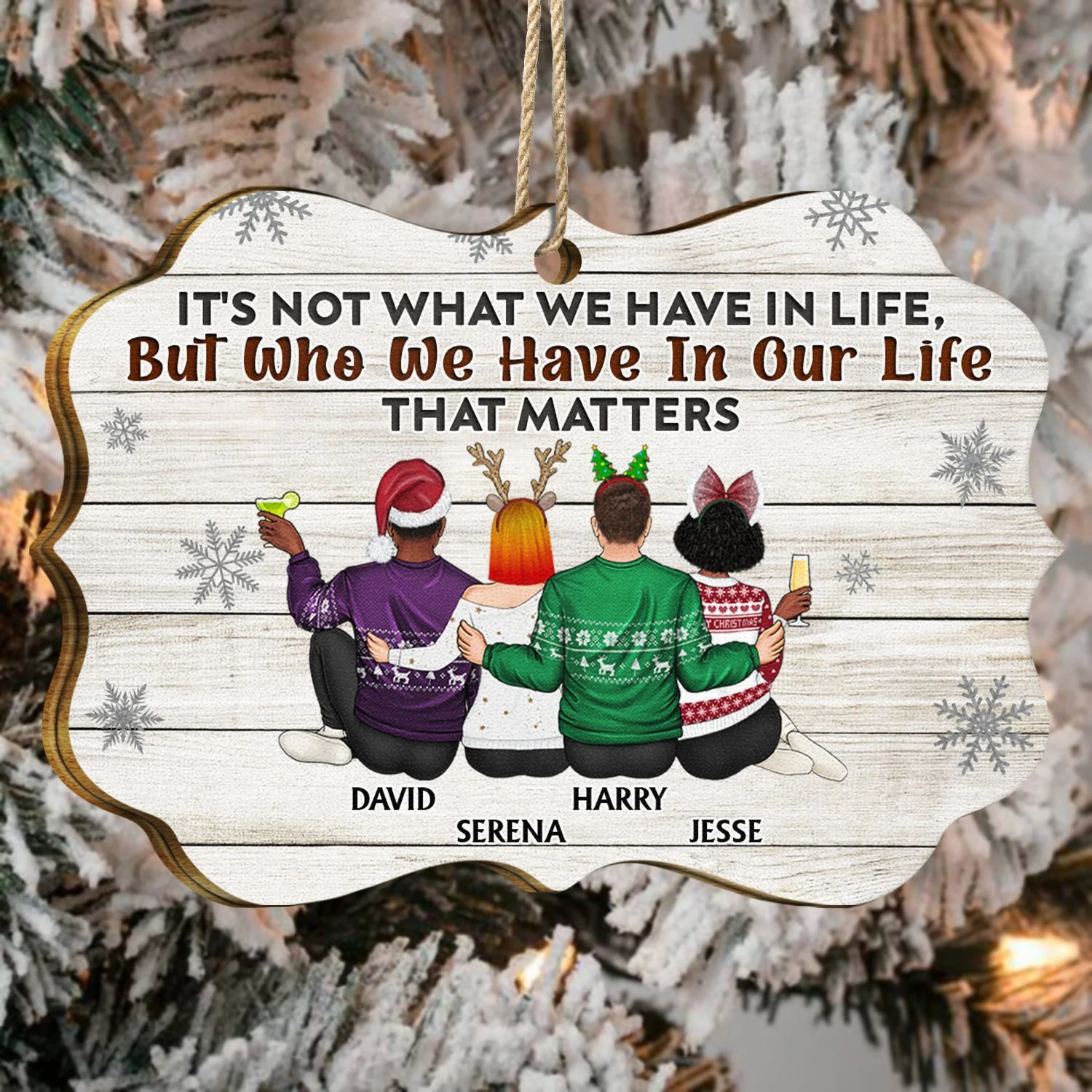It's Not What We Have - Christmas Gifts For Besties, Best Friends - Personalized Medallion Wooden Ornament - Image 4