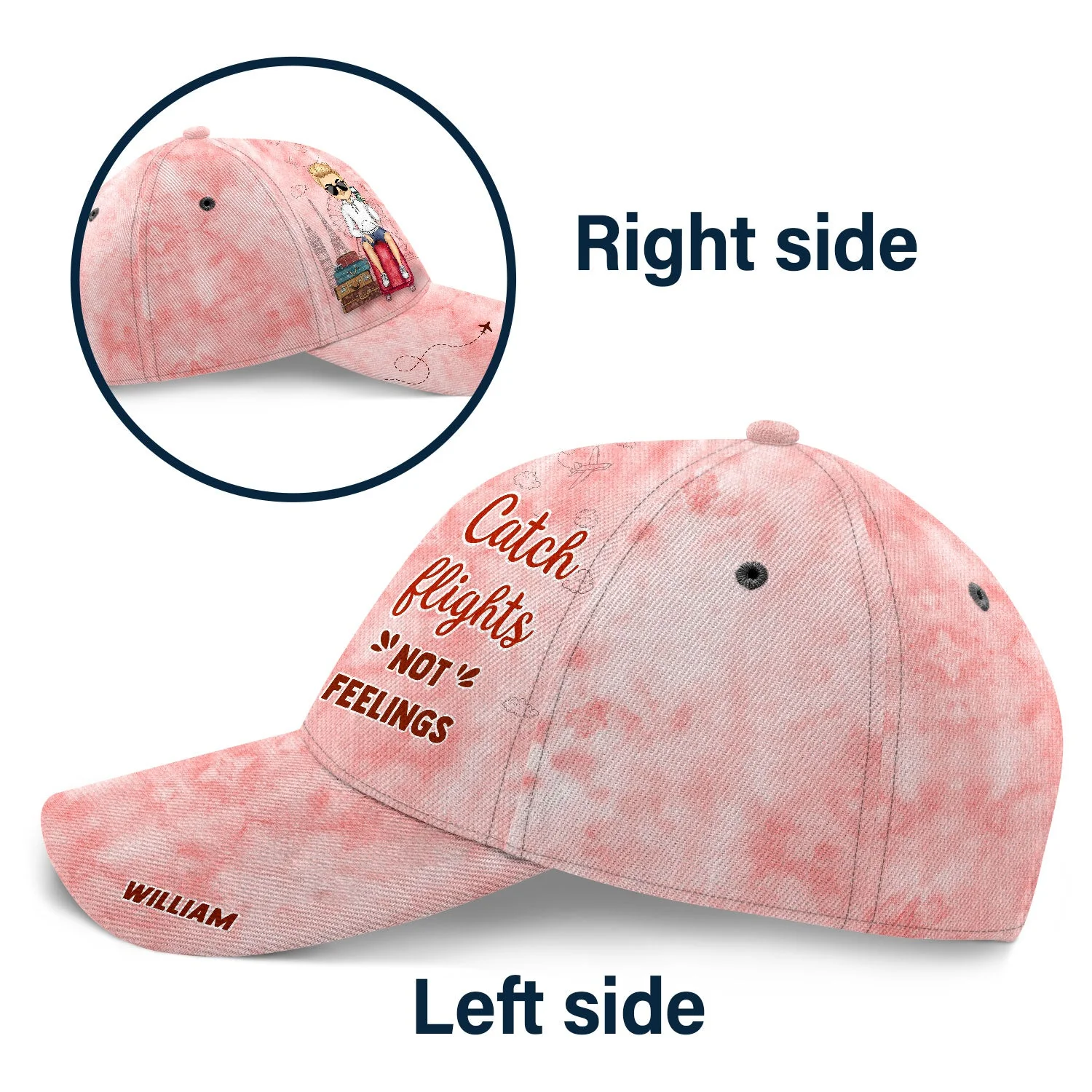 It's On My List - Gift For Traveling Lovers, Vacation Lovers, Travelers, Him, Her - Personalized Classic Cap - Image 3