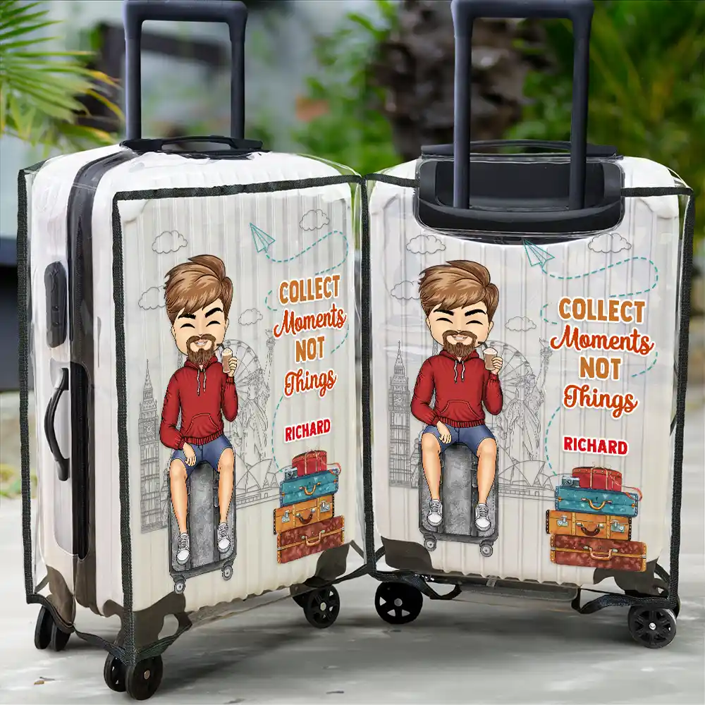It's On My List Travel Lover - Personalized Clear Luggage Cover - Image 2