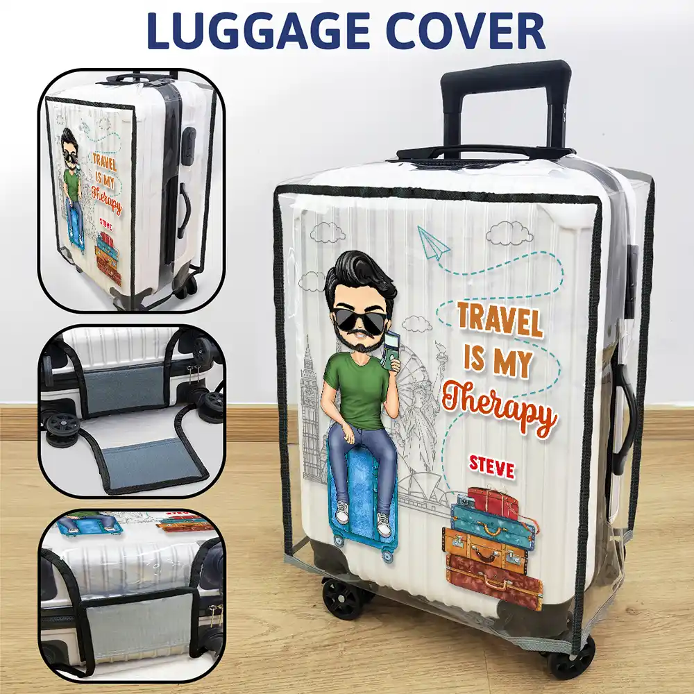 It's On My List Travel Lover - Personalized Clear Luggage Cover - Image 3