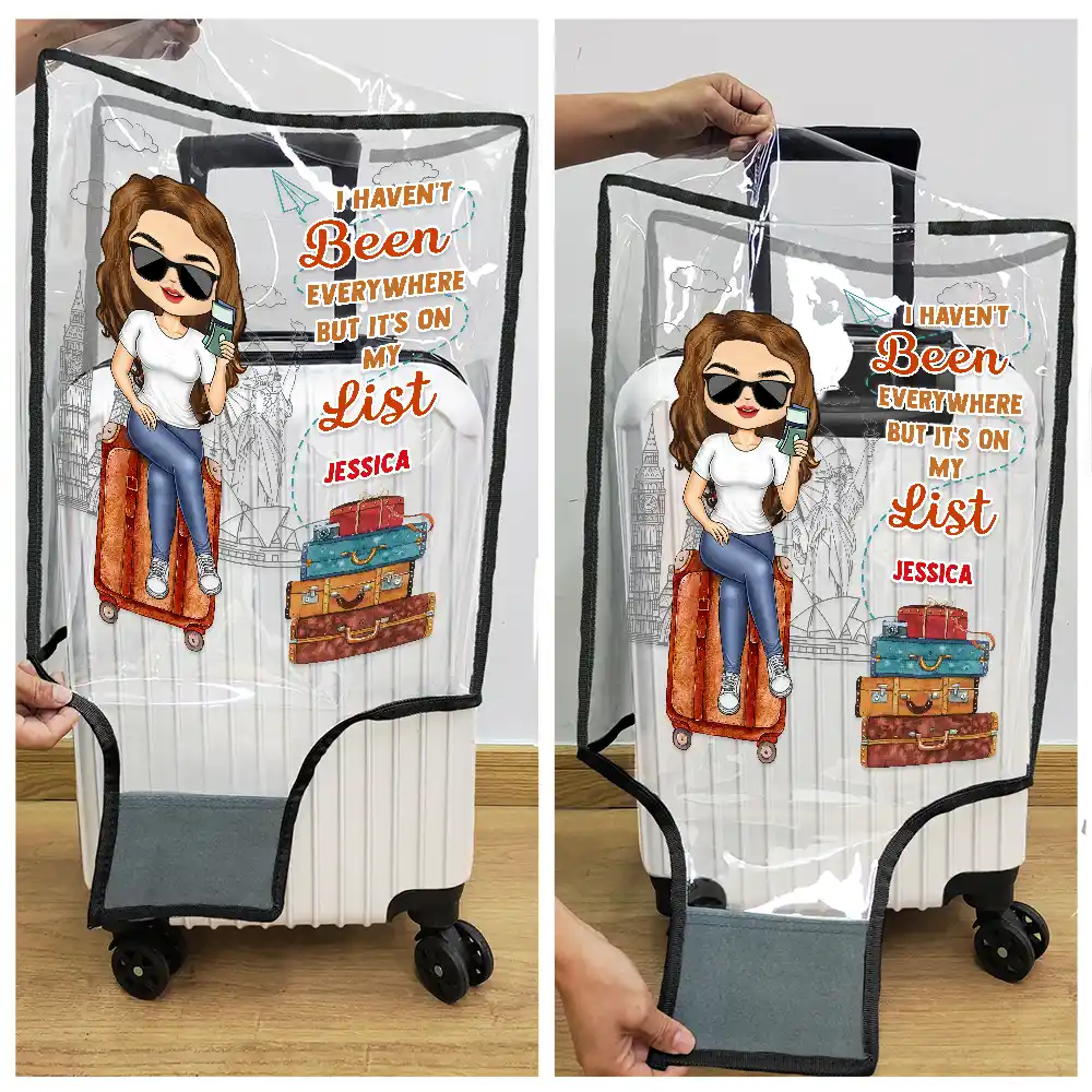 It's On My List Travel Lover - Personalized Clear Luggage Cover - Image 5