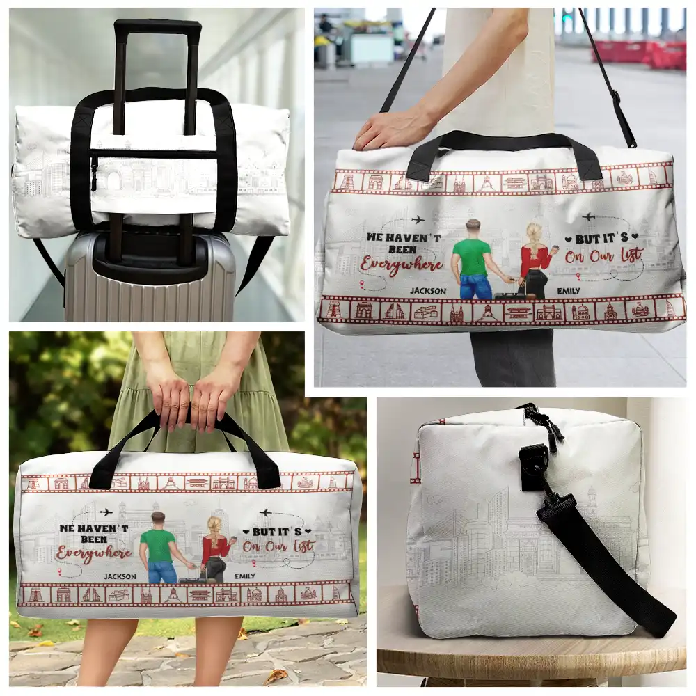 It's On Our List Travel Couple - Personalized Duffle Bag - Image 3