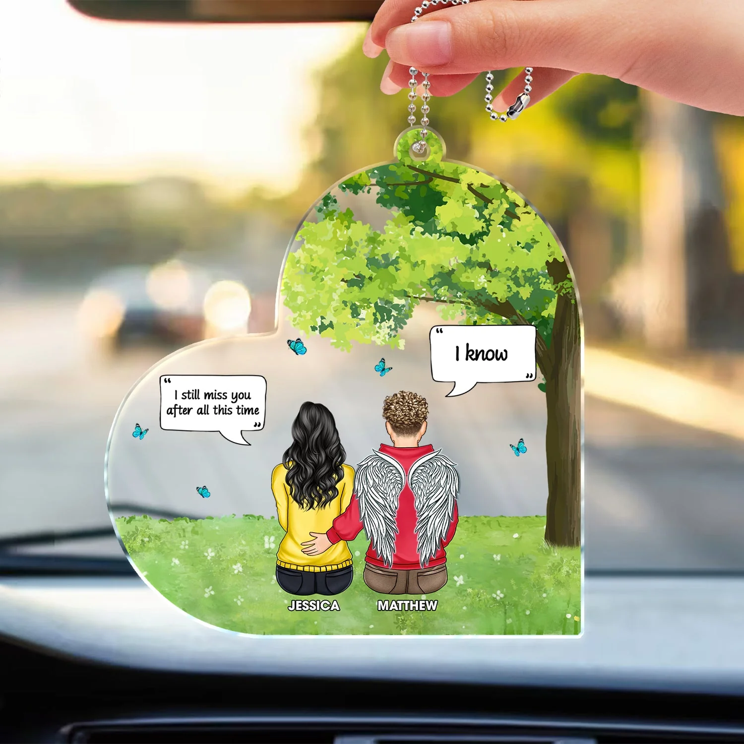 It's So Hard To Live Without You - Memorial Gift - Personalized Acrylic Car Hanger - Image 3