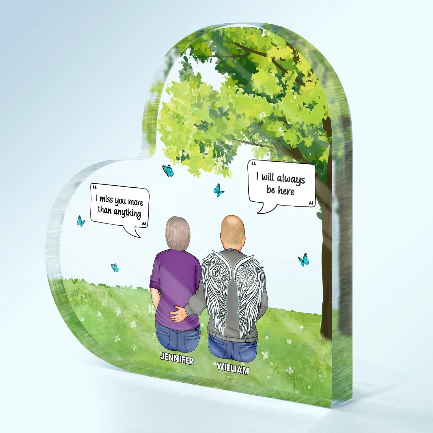 It's So Hard To Say Goodbye - Memorial Gift - Personalized Heart Shaped Acrylic Plaque - Image 2