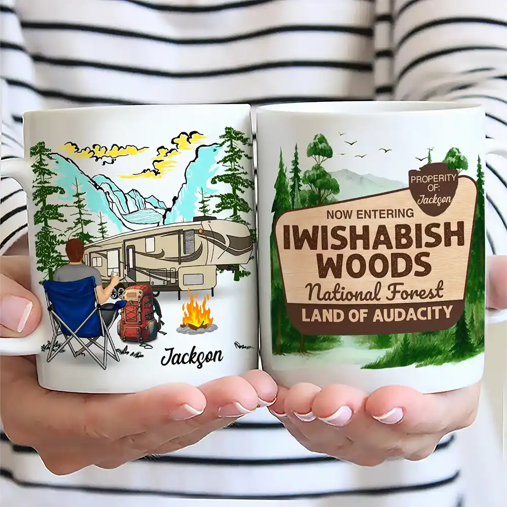 Iwishabish Woods Camping - Personalized Mug - Image 3