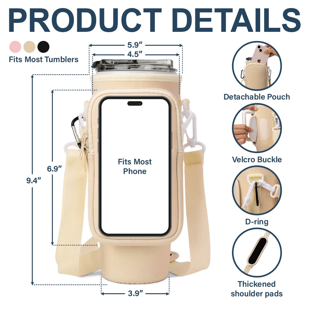 Job Title 3D Effect Nurse - Personalized Bottle Carrier Bag - Image 6