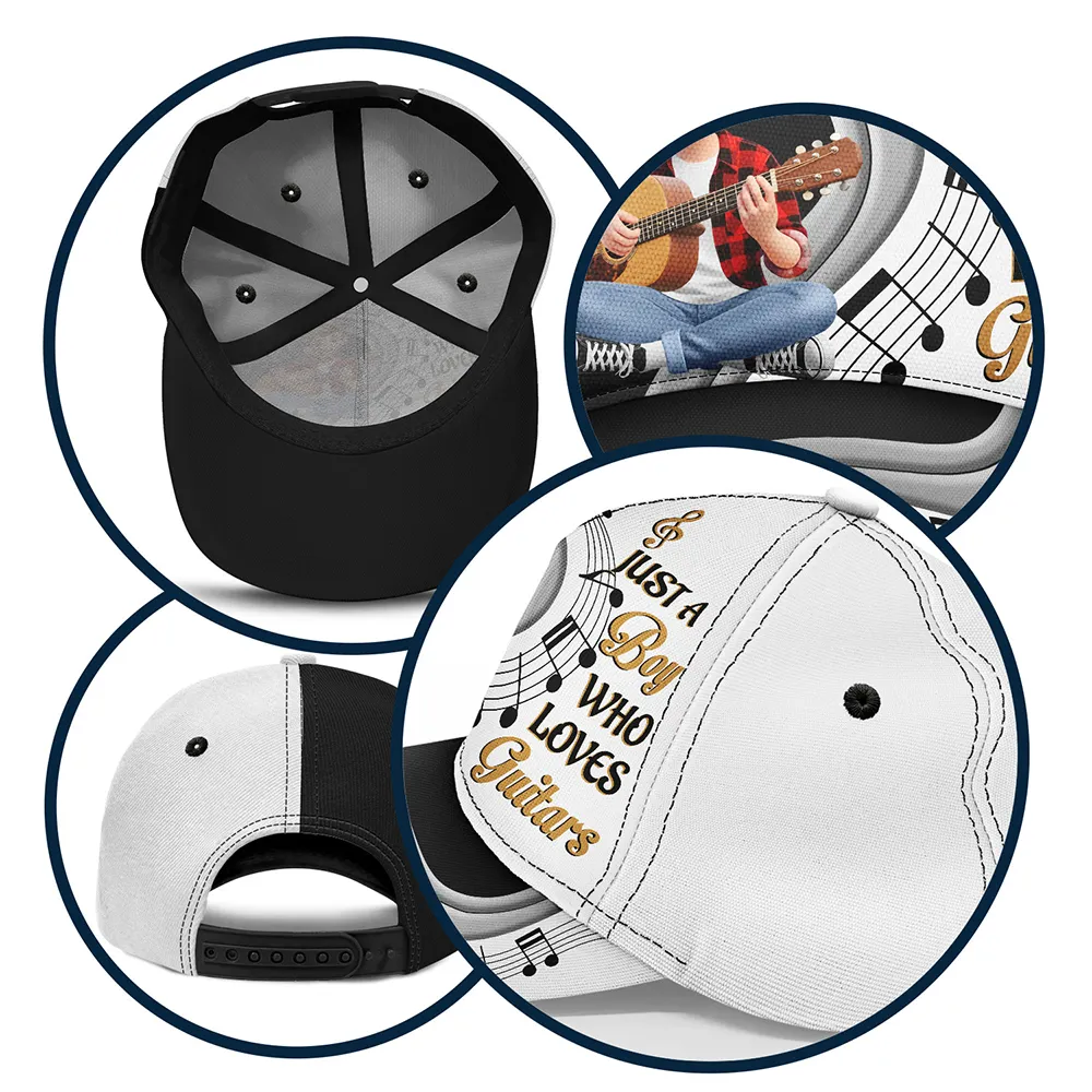 Just A Boy Girl Who Loves Guitars 3D Effect - Personalized Classic Cap - Image 5