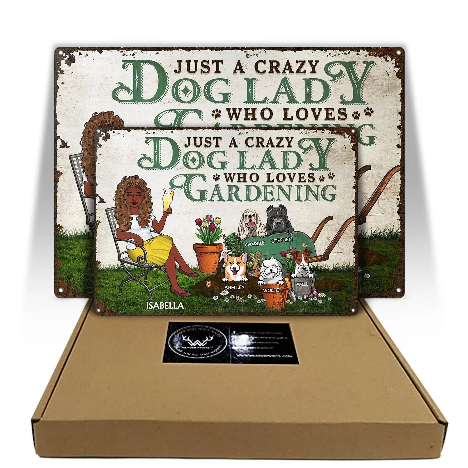 Just A Crazy Cat Lady Who Loves Gardening - Birthday, Loving, Home Decor Gift For Mother, Grandma, Grandmother, Dog Mom, Gardener - Personalized Custom Classic Metal Signs - Image 5