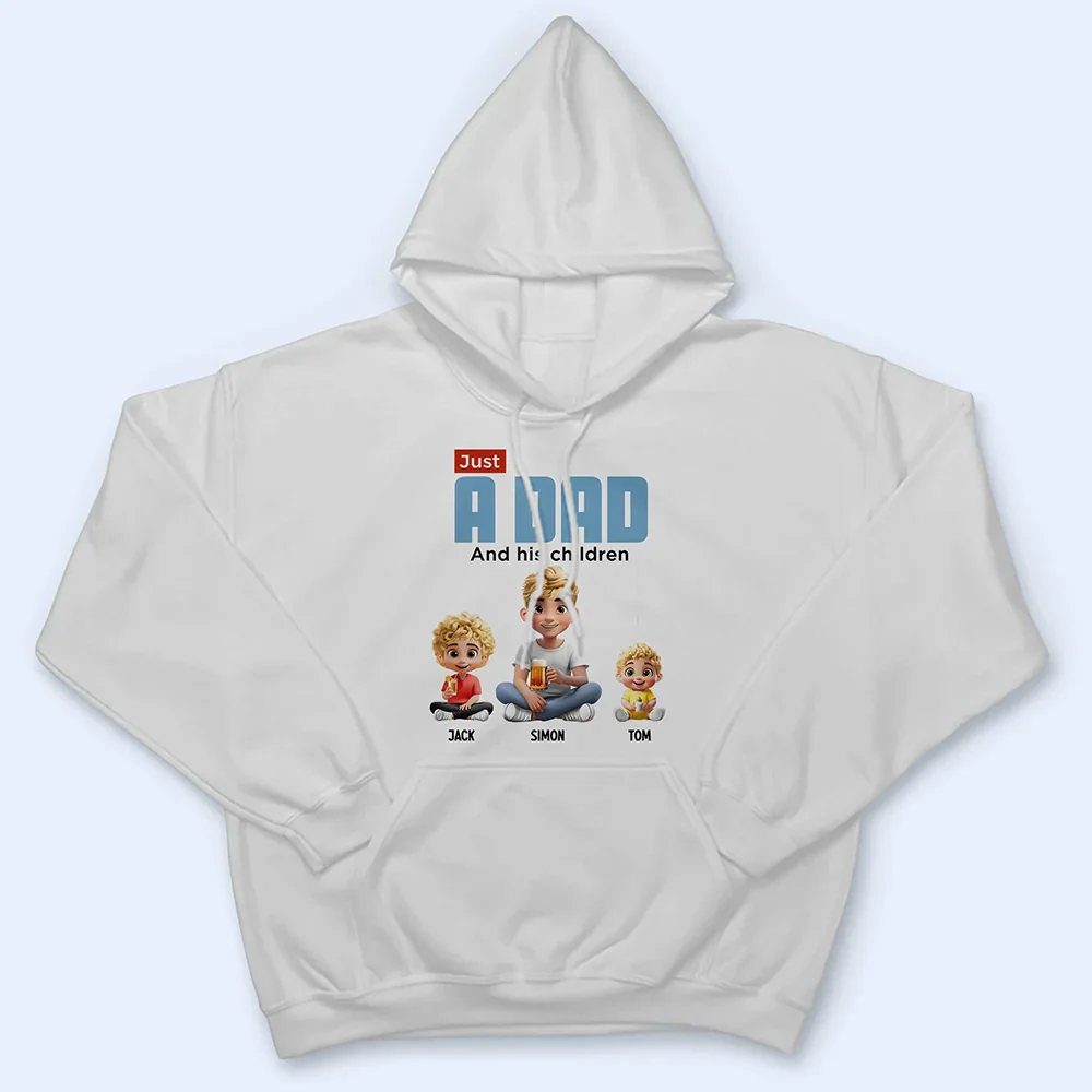 Just A Dad And His Girl 3D Cartoon - Personalized T Shirt - Image 4