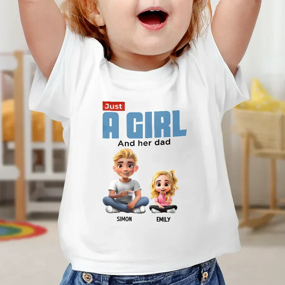 Just A Dad And His Girl 3D Cartoon - Personalized T Shirt - Image 5