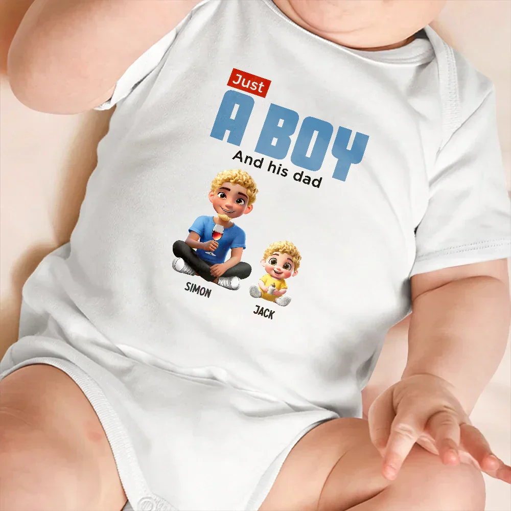 Just A Dad And His Girl 3D Cartoon - Personalized T Shirt - Image 6
