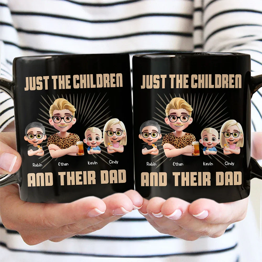 Just A Dad And His Girl 3D Effect Crossed Arms - Personalized Mug - Image 3