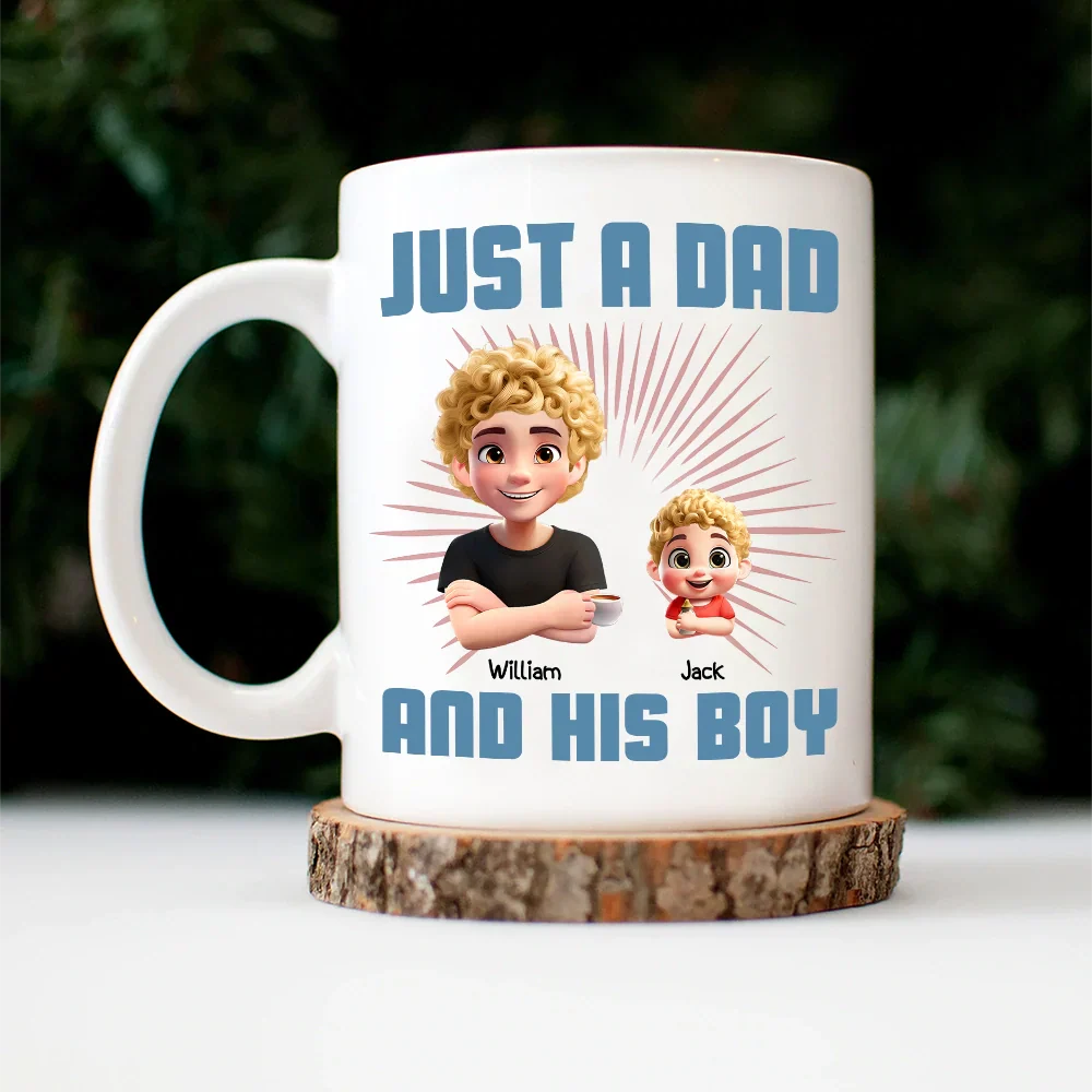 Just A Dad And His Girl 3D Effect Crossed Arms - Personalized Mug - Image 4