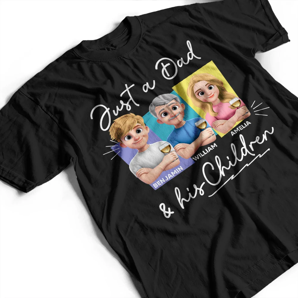 Just A Dad And His Girl 3D New Version - Personalized T Shirt - Image 3