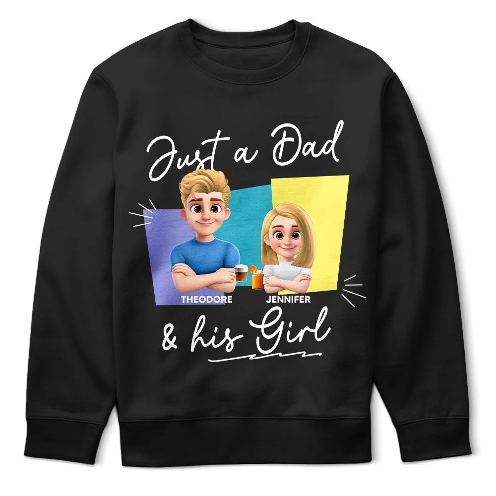 Just A Dad And His Girl 3D New Version - Personalized T Shirt - Image 5