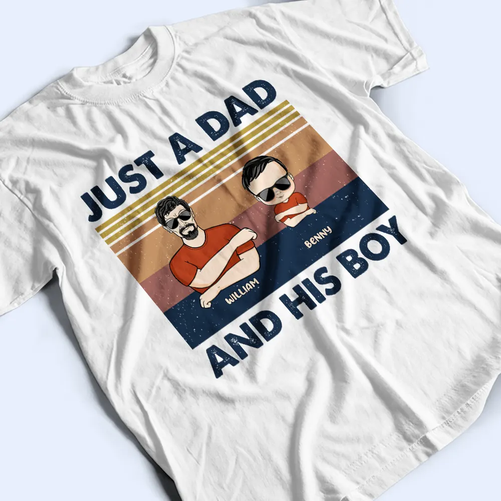 Just A Dad And His Girl Fist Punch - Personalized T Shirt - Image 3