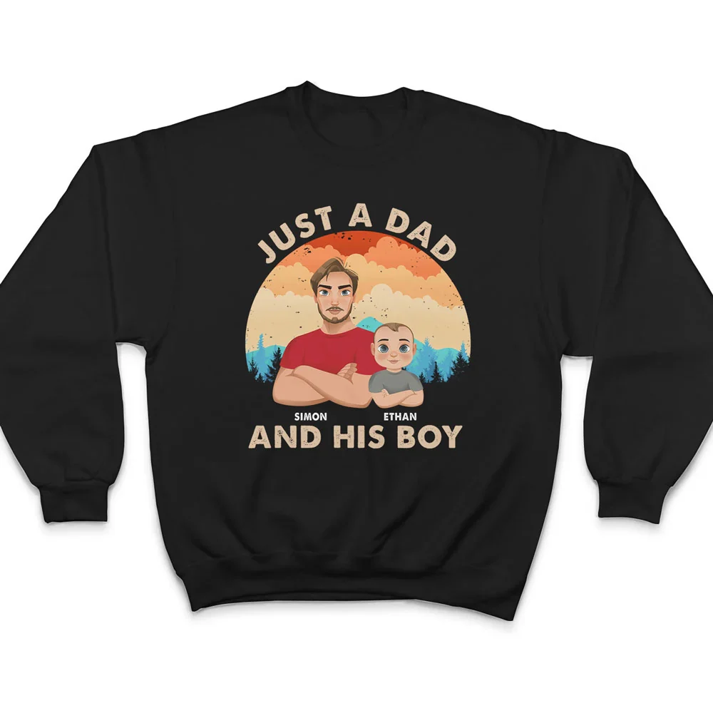 Just A Dad And His Girl Flat Art - Personalized T Shirt - Image 5