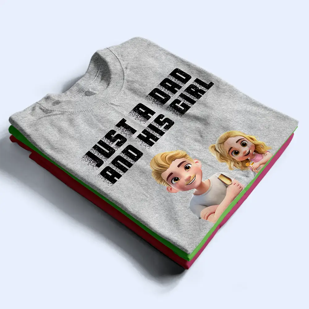 Just A Dad And His Girl Grunge Style - Personalized T Shirt - Image 3
