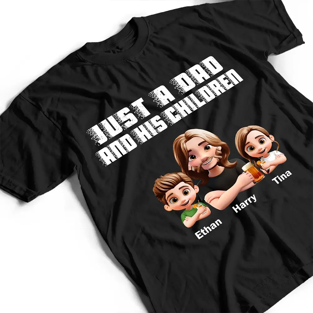 Just A Dad And His Girl Grunge Style - Personalized T Shirt - Image 4