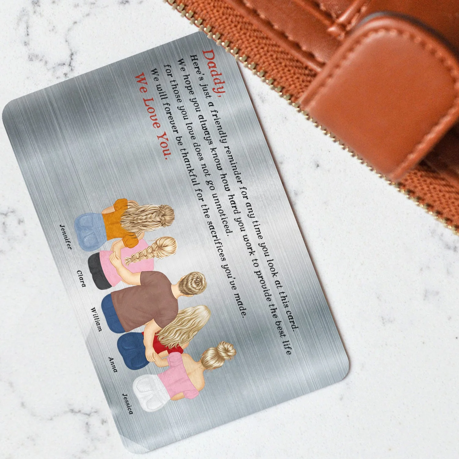 Just A Friendly Reminder - Gift For Dad - Personalized Aluminum Wallet Card - Image 3