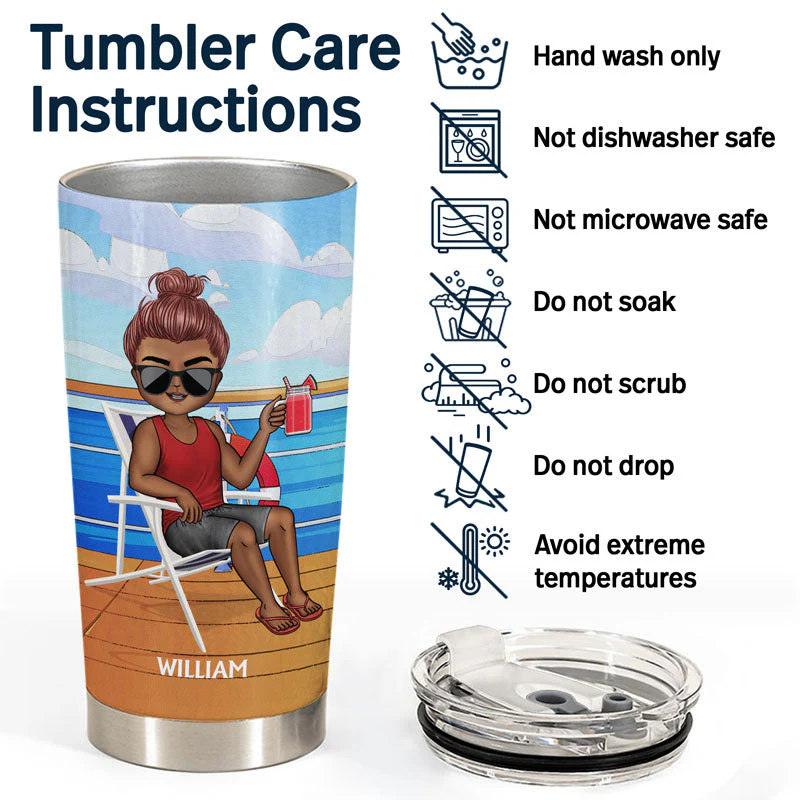Just A Girl A Boy Who Loves Cruising - Gift For Travelers - Personalized Custom Tumbler - Image 5