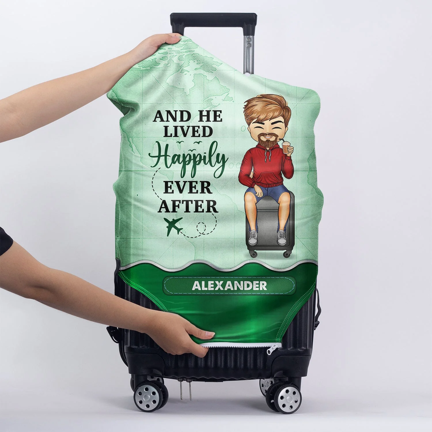 Just A Girl Boy Chibi Who Loves Traveling - Birthday Gift For Him, Her, Vacation Lovers - Personalized Custom Luggage Cover - Image 5