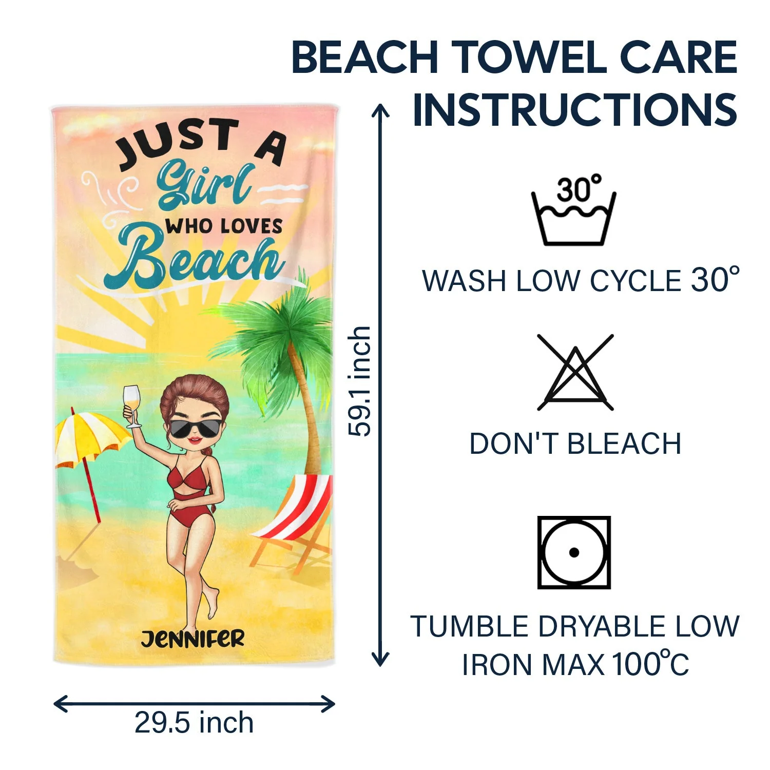 Just A Girl Boy Who Loves Beach - Gift For Beach Lovers - Personalized Custom Beach Towel - Image 6