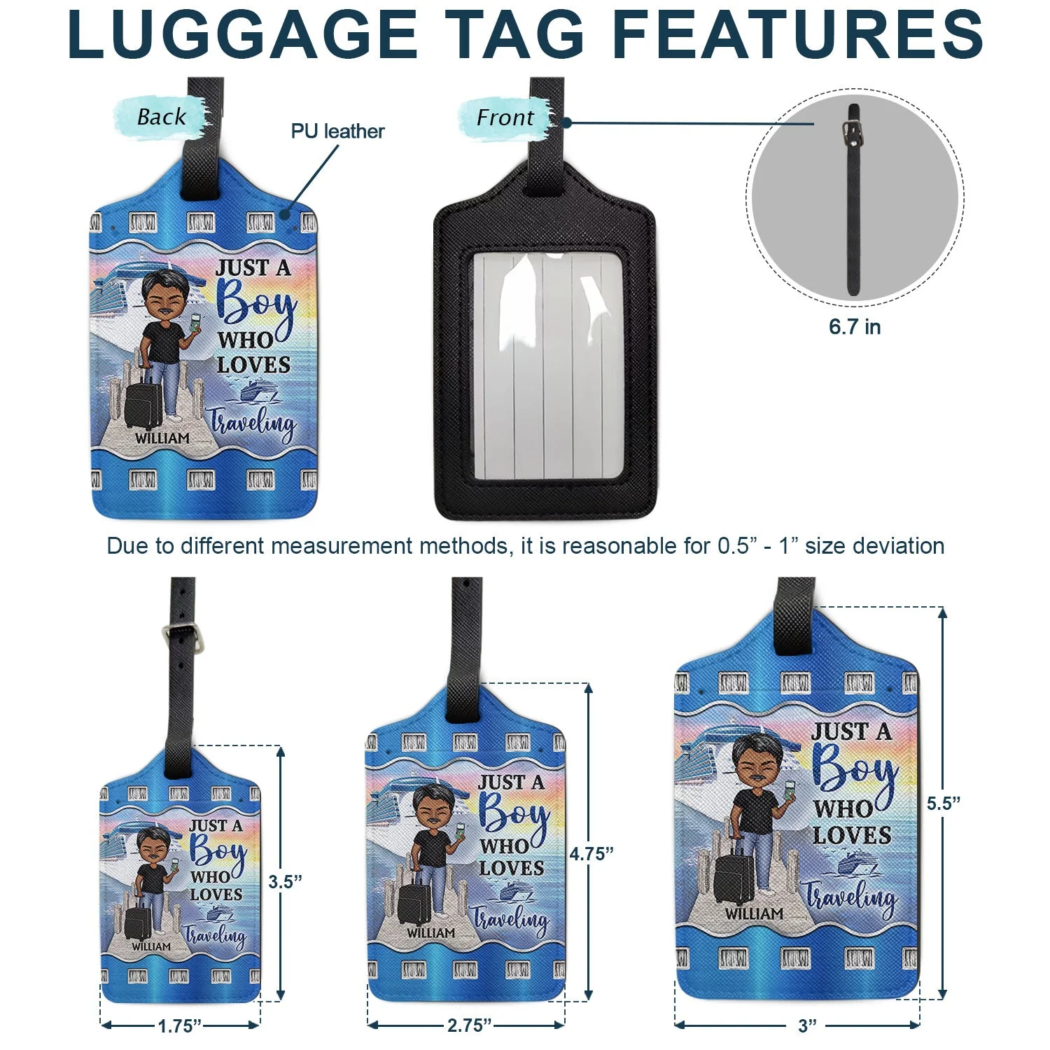 Just A Girl Boy Who Loves Cruising - Gift For Traveling Lovers - Personalized Combo Luggage Cover And Luggage Tag - Image 4
