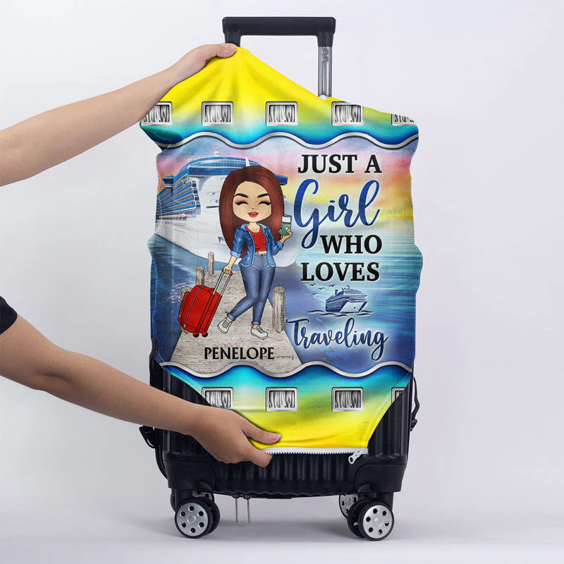 Just A Girl Boy Who Loves Cruising - Gift For Traveling Lovers - Personalized Custom Luggage Cover - Image 5
