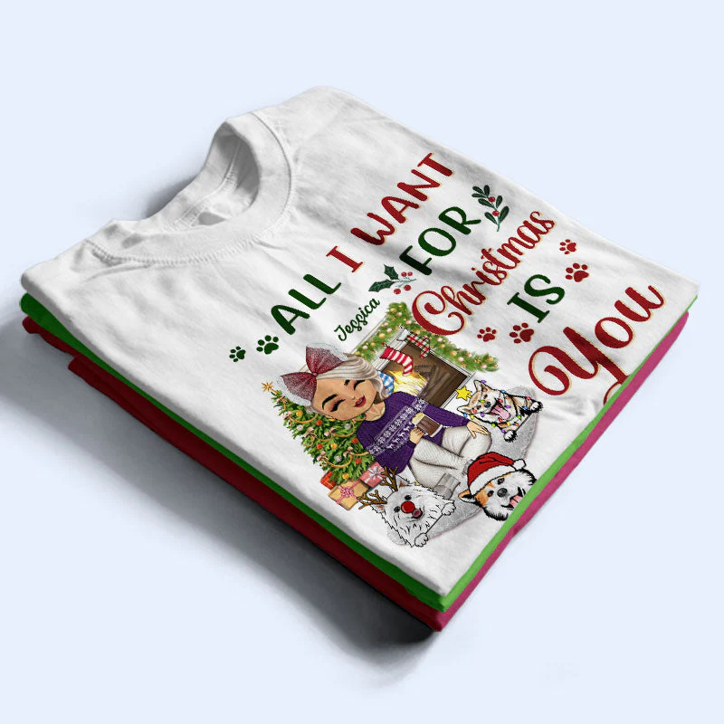 Just A Girl Boy Who Loves Dogs And Christmas - Christmas Gift For Dog Lovers - Personalized Custom Hoodie - Image 2